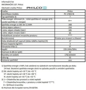 Lodówka Philco PC 17832 Bi 10