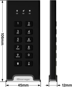 iStorage diskAshur M2 PIN 1 TB USB Type-A / USB Type-C 3.2 Gen 1 (3.1 Gen 1) Czarny 3
