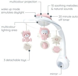 Infantino Muzyczna karuzelka 3w1 pudrowy róż B-kids 5