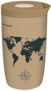 Coffee Format Coffee Format Brązowy kubek termiczny z motywem mapy świata 350 ml 2