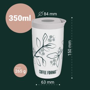 Coffee Format Coffee Format Brązowy kubek termiczny z motywem mapy świata 350 ml 6