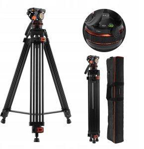 Profesjonalny Statyw Filmowy do Filmowania VIDEO Głowica Olejowa K&F 192cm / KF09.147 2