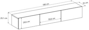 Szafka RTV GABI 180cm dąb artisan wisząca KOCOT MEBLE 4