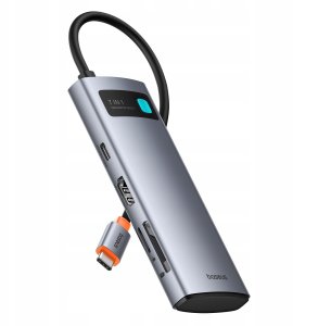 HUB USB Baseus Metal Gleam 1x SD 1x USB-C PD 1x microSD 1x HDMI  + 3x USB-A 2.0 3.0 (6932172682750) 2