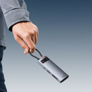 HUB USB Baseus Metal Gleam 1x SD 1x USB-C PD 1x microSD 1x HDMI  + 3x USB-A 2.0 3.0 (6932172682750) 4