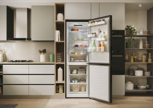 Lodówka Candy ECN2CQTEB186 Refrigerator, E, Freestanding, Combi, Height 185cm, Fridge net 235 L, Freezer net 120 L, Black 3