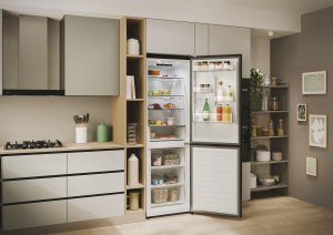 Lodówka Candy ECN2CQTEB186 Refrigerator, E, Freestanding, Combi, Height 185cm, Fridge net 235 L, Freezer net 120 L, Black 5