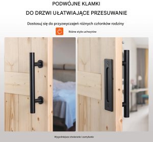 Drzwi przesuwne drewniane wewnętrzne 76x107 cm z zestawem montażowym 11