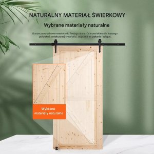 Drzwi przesuwne drewniane wewnętrzne 76x107 cm z zestawem montażowym 8