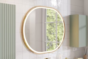Comad Zestaw meblowy 60cm z blatem, umywalką nablatową Magic, szafkami wysokimi i lustrem LED 4