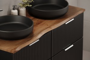 Comad Zestaw meblowy 120cm z blatem, umywalką nablatową Smile, szafką wysoką i lustrem LED 10