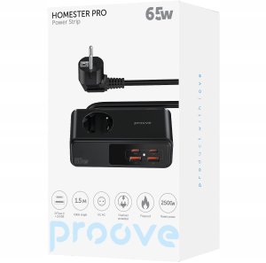 Ładowarka PROOVE Listwa Przeciwprzepięciowa Zasilająca Przedłużacz Ac 2x Usb 2x Usb-c 65w / Pshp25002201 / Homester Pro 6