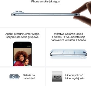 Smartfon Apple iPhone Air 5G 256GB Biały  (MG2M4ZD/A) 5