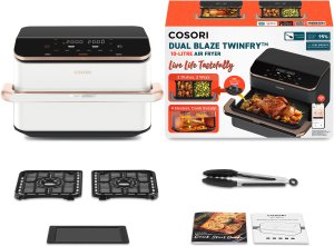 Frytkownica beztłuszczowa Cosori Cosori CAF-TF101S-WEUR Dual Blaze TwinFry Wi-Fi 10 l biały 3