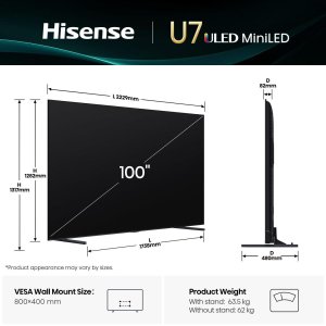 Telewizor Hisense U7Q 100'' 4K UHD Mini LED czarny - Telewizor 100U7Q (6942351418414) 2