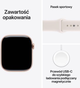 Smartwatch Apple Watch 11 GPS + Cellular 42mm Rose Gold Alu Sport Band S/M Różowy  (MF8E4MP-A) 8