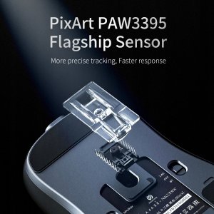 Mysz Aptel Mysz gamingowa bezprzewodowa  Ajazz  AJ159P MC -3 Mod-White-Pixart 3311 Charging Dock 5