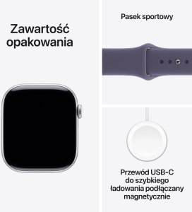 Smartwatch Apple Watch 11 GPS + Cellular 46mm Silver Alu Sport Band M/L Fioletowy  (MFCR4ZR/A) 7