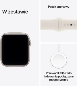 Smartwatch Apple Watch SE 3 GPS + Cellular 44mm Starlight Alu Sport S/M Beżowy  (MEPE4ZR/A) 8