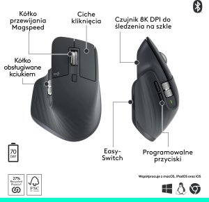 Mysz Logitech MX Master 3S Bluetooth Edition Graphite (910-007501) 6