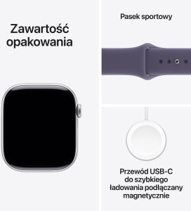 Smartwatch Apple Watch 11 GPS 46mm Silver Alu Sport Band M/L Fioletowy  (MEVA4ET/A) 7