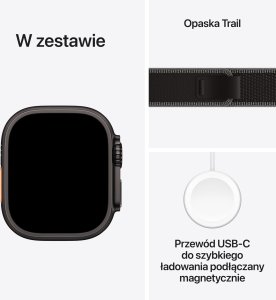 Smartwatch Apple Watch Ultra 3 GPS + Cellular 49mm Black Titanium / Trail Loop S/M Czarny (MF1D4QP/A) 3