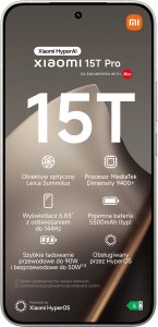 Smartfon Xiaomi 15T Pro 5G 12/512GB Szary  (68026) 2