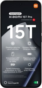 Smartfon Xiaomi 15T Pro 5G 12/1TB Czarny  (68002) 2