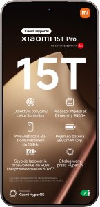Smartfon Xiaomi 15T Pro 5G 12/1TB Złoty  (68033) 2