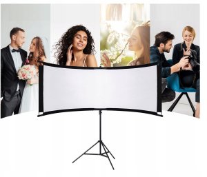 Blenda Fotograficzna Studio 4w1 Zakrzywiona W Kształcie Litery U 180x60cm + Statyw Stojak K&f / Kf18.0012 / Curved Reflectors 4