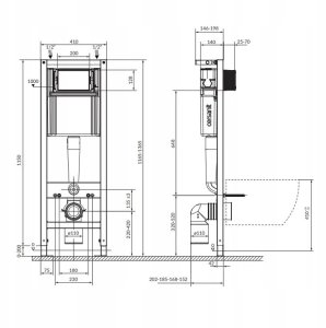 Przycisk spłukujący Alca plast S4005-015 / CERSANIT/ SYSTEM 40 /MZ CASPIA / DS DUR WO ŁW / PRZYC. LUNA CZARNY MAT 4