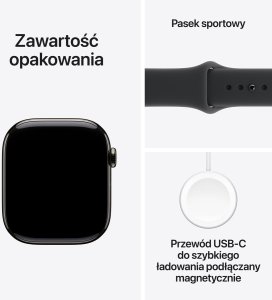 Smartwatch Apple Watch 11 GPS + Cellular 46mm Slate Titanium Sport Band S/M Czarny (MFD14ZR/A) 8