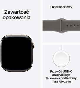 Smartwatch Apple Watch 11 GPS + Cellular 46mm Natural Titanium Sport Band M/L Grafitowy  (MFCX4ZR/A) 8