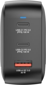 Ładowarka Verbatim Mini GaN 100W 2xUSB-C PD/1x USB-A QC czarny (32230) 9