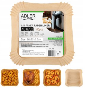 Adler Papierowe wkłady do frytkownicy powietrznej 100 szt. 3