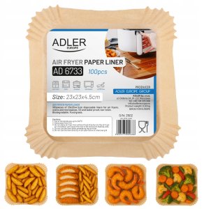 Adler AD6733 - Wkład papierowy do frytkownicy 23cm 4