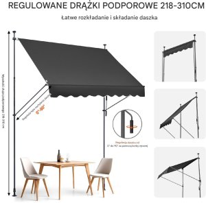 Verk Markiza Tarasowa 250 x 120 cm z Korbą Ręczną 4