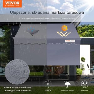 Verk Markiza balkonowa rozporowa ogrodowa tarasowa patio 2 x 1,2 m 7