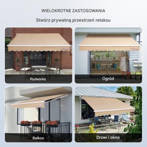 Verk Markiza balkonowa rozporowa ogrodowa tarasowa patio 4 x 2,4 m 5