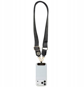 GUESS uniwesalny pasek GUUCNP4DGMK (4G PU Strap Tether Patch Strass Metal Logo) czarny 4