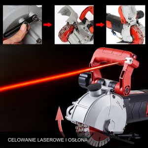Bruzdownica laserowa do betonu 5 tarczy 2500 W do betonu ścian instalacji 4