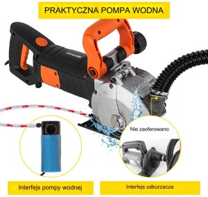 Bruzdownica Vevor Bruzdownica do betonu dedra frezarka rowków elektryczna 4800 W 133 mm 3