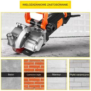 Bruzdownica Vevor Bruzdownica do betonu dedra frezarka rowków elektryczna 4800 W 133 mm 6