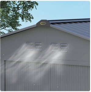Domek Ogrodowy 213 x 131 x 192 cm Szary 2,43 m PAKO 84H-352V00SR 9