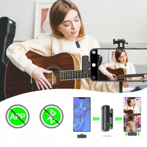 Mikrofon Krawatowy Bezprzewodowy USB-C Bluetooth Pojemnościowy do Telefonu 8