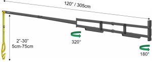 Uchwyt ścienny wysięgnik 305cm kabla ładowarki samochodowej 4