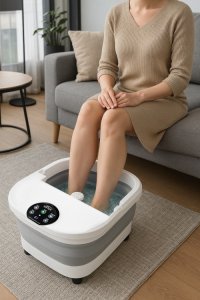 AD 2182 Składany hydromasażer do stóp z masażem mechanicznym, podgrzewaniem wody i panelem led 12