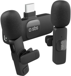 Mikrofon SBS Mikrofony krawatowe SBS z odbiornikiem USB-C 2szt. - czarne 2