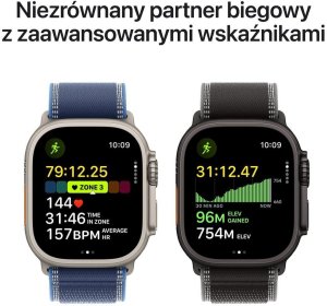 Smartwatch Apple Watch Ultra 3 GPS + Cellular 49mm Black Titanium / Titanium Milanese Loop L Czarny (MF1T4ET/A) 4