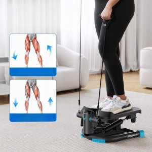 MERACH MR-2403 Mini stepper swingowy z obciążeniem do 150 kg +taśmy oporowe 3